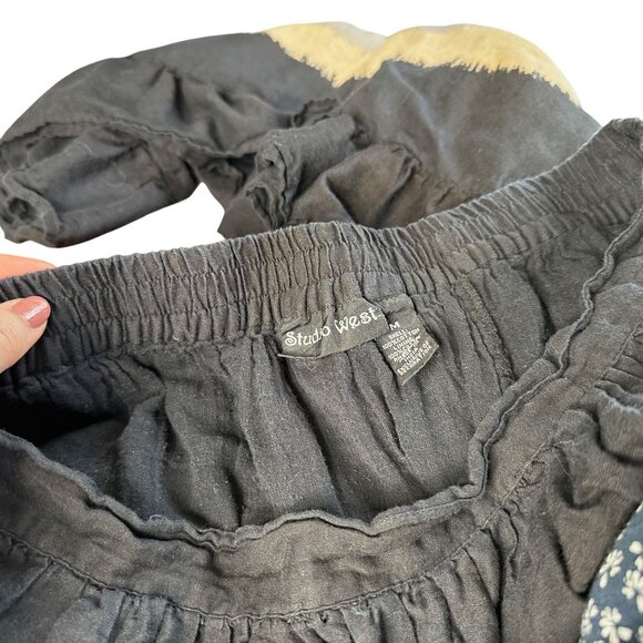 Vintage Western Maxi Skirt Medium Southwest Ruffle Elastic Waist Festival Fall - Picture 6 of 6